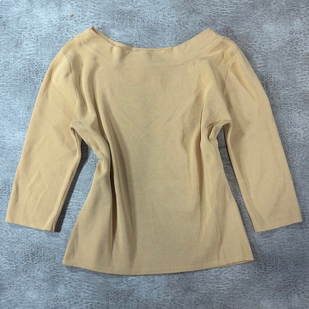 Beige Wide Neck Vintage Quarter Sleeve Top